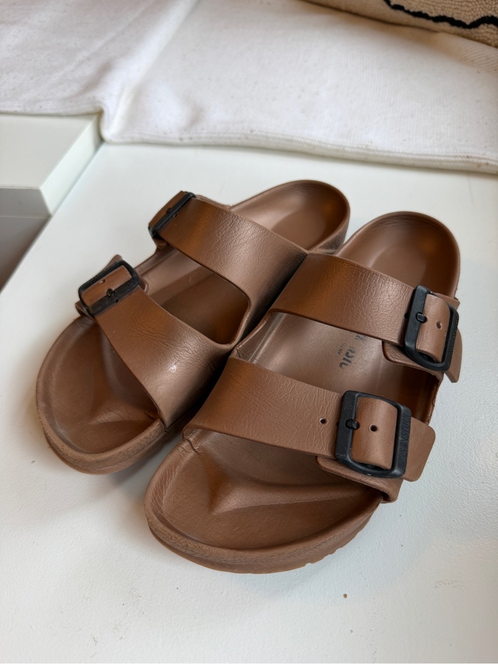 Women’s Birkenstock Arizona Brown Double-Buckle Slide Sandals